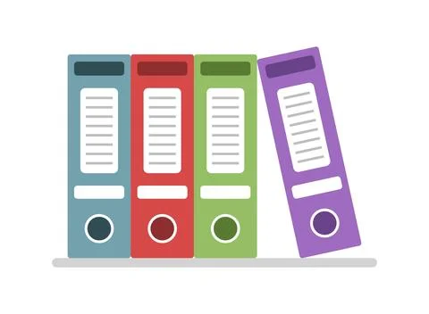 Office binder icon in colorful flat style. File folder vector illustration .. Stock Illustration