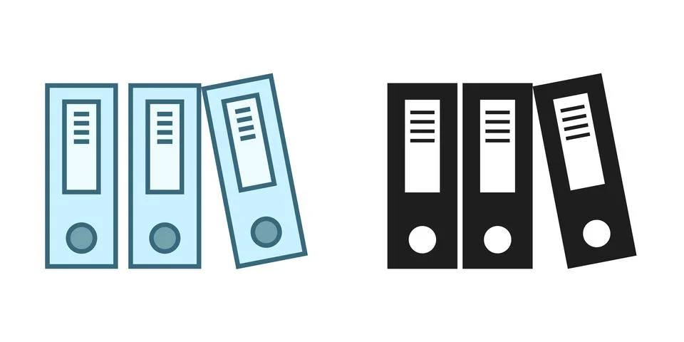 Office binder icon in flat style. File folder vector illustration on isolat.. Stock Illustration