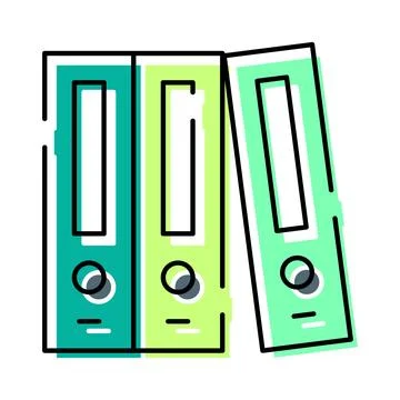 Office binders organizing documents and administration Stock Illustration