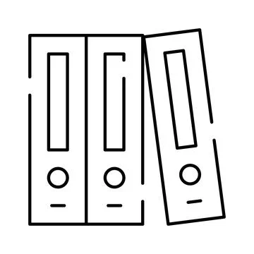 Office binders organizing documents and records concept Stock Illustration