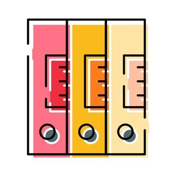 Office binders organizing documents and archiving business data Stock Illustration