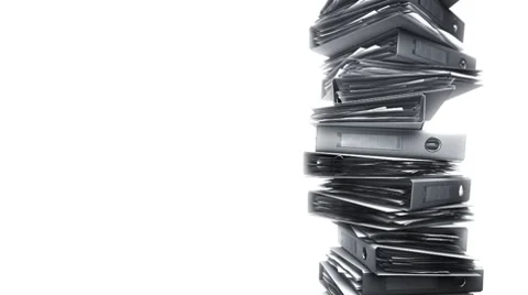 Office Binders Stack on White (Loop) Vidéo 8677615