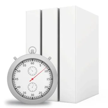 Office blank folder with stopwatch in front. White background Stock Illustration