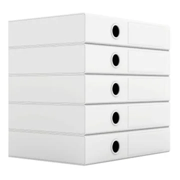 Office blank folder template isolated on white background. 3d render Stock Illustration