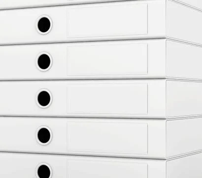 Office blank folder template isolated on white background. 3d render Illustrazione stock