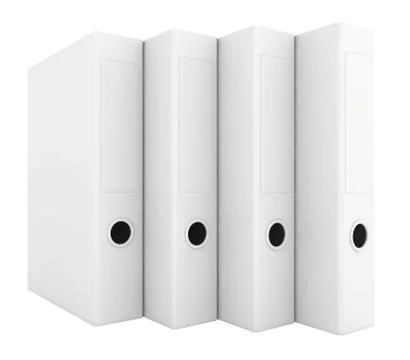 Office blank folder template isolated on white background. 3d render Stock Illustration