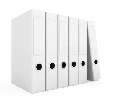 Office blank folder template isolated on white background. 3d render Illustrazione stock