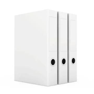 Office blank folder template isolated on white background. 3d render Stock Illustration