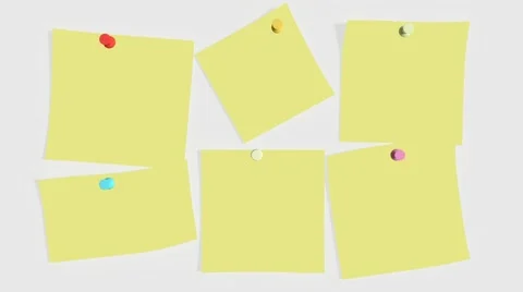 Office blank post it paper animation full hd cgi 1080p background Stock Footage 59314657