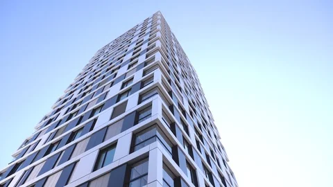 Office block bank tower in the sky Stockbeeldmateriaal 100144381