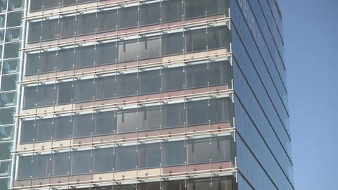 Office block bank tower in the sky Video stock 100194394
