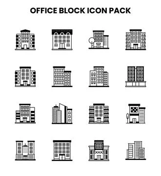 Office Block DuoTone Vector Icons Pack Ilustración de archivo
