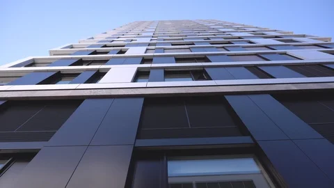 Office block tower facade Stock Footage 100146192