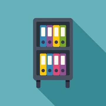 Office bookshelf storing document file binders in rows 스톡 일러스트