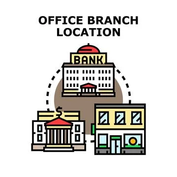 Office branch location choice finding concept Ilustración de archivo