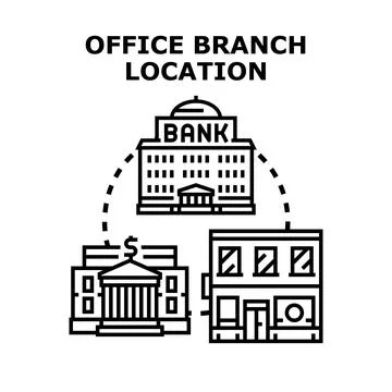Office branch location choice finding concept Stock Illustration