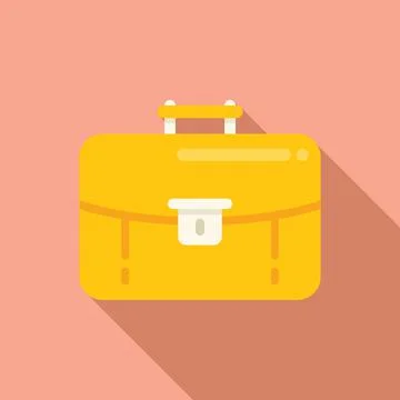 Office briefcase icon flat vector. Work bag Stock Illustration
