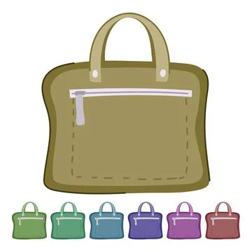 Office briefcase leather vector cartoon graphic イラスト素材