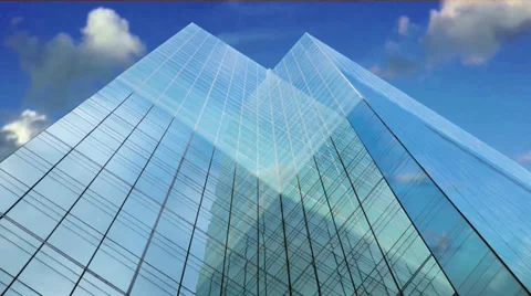 Office building on blue sky Stock Footage 33007016