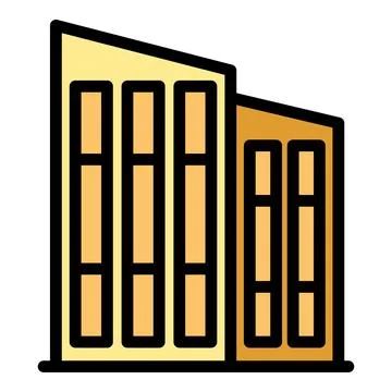 Office building center icon vector flat Ilustración de archivo