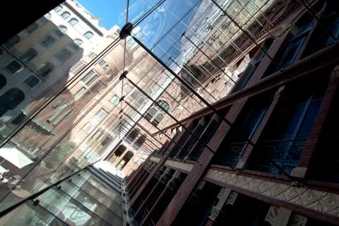 Office building close up with reflection Stock Photos