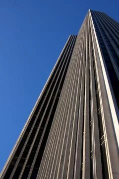 Office Building before a Cloudless Blue Sky Stock Photos