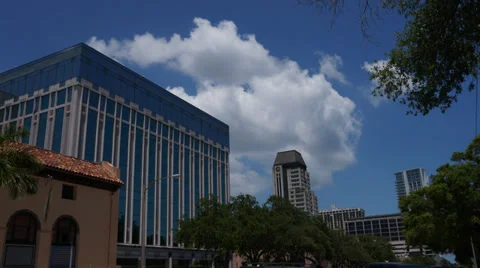 Office Building With Clouds In Downtown St. Pete Florida Ultra HD Time Lapse 스톡 동영상 39261263