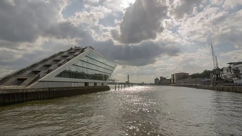 Office building with clouds Stock Footage 82396932