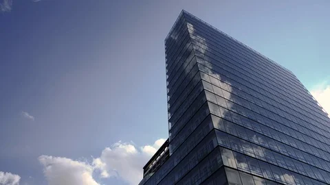 Office building with clouds Stock Footage 82397192