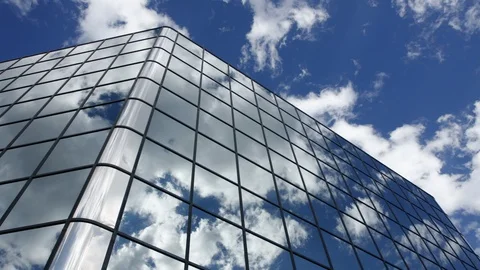 Office Building With Clouds Stock Footage 94134726