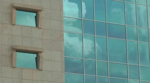 Office building with clouds time lapse Stock Footage 20497678