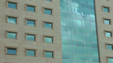 Office building with clouds time lapse Stock Footage 20645934