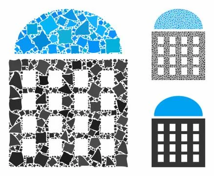 Office building Composition Icon of Raggy Pieces Ilustración de archivo