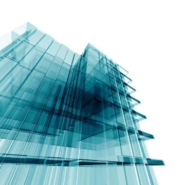 Office building construction 3d rendering Ilustración de archivo