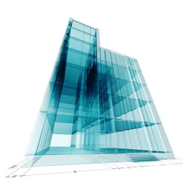 Office building construction 3d rendering Ilustración de archivo