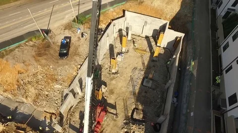 Office building construction aerial Stock Footage 88583199