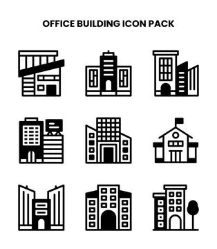 Office Building DuoTone Bundle Icons Pack Ilustración de archivo