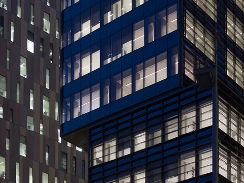 Office building at dusk. Stock Footage 72776431