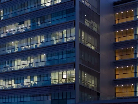 Office building at dusk. Video stock 72776765