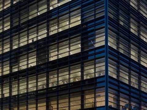 Office building at dusk. Stock Footage 72782780