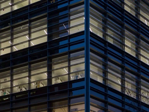 Office building at dusk. Video stock 72786599