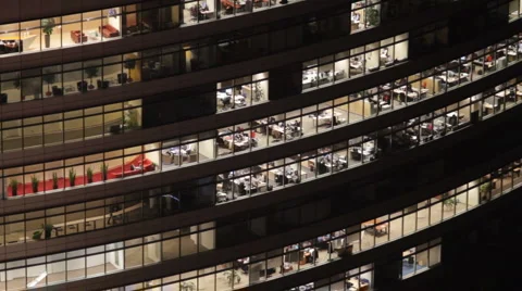 Office building at evening Video stock 1075688