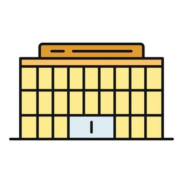 Office building flat icon representing corporate business Ilustración de archivo
