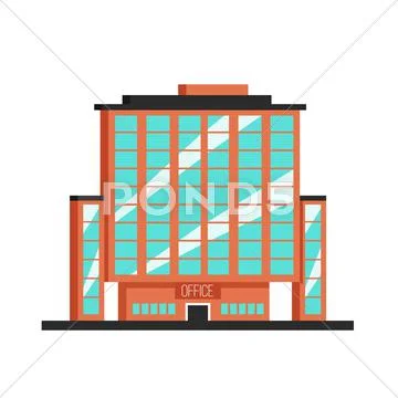 Office building. Flat vector illustration. Constructivism style Stock Illustration