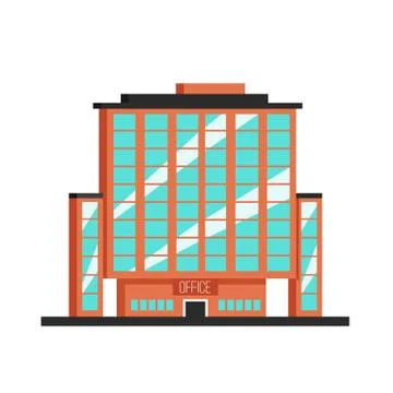 Office building. Flat vector illustration. Constructivism style Ilustração Stock
