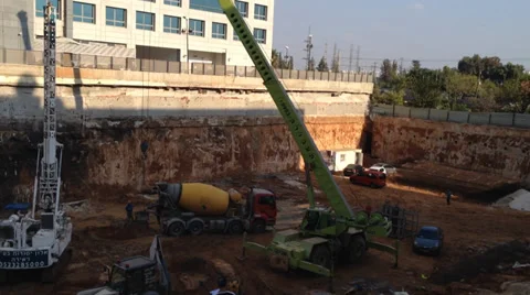 Office Building - Habarzel 30 Tel Aviv Israel - Foundation Making Video stock 34200021