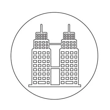 Office building icon Ilustración de archivo