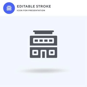 Office Building icon vector, filled flat sign, solid pictogram isolated on wh Stock Illustration