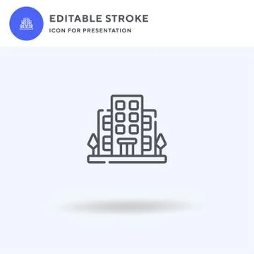 Office Building icon vector, filled flat sign, solid pictogram isolated on wh Stock Illustration