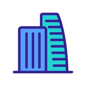 Office building icon vector. Isolated contour symbol illustration Ilustración de archivo